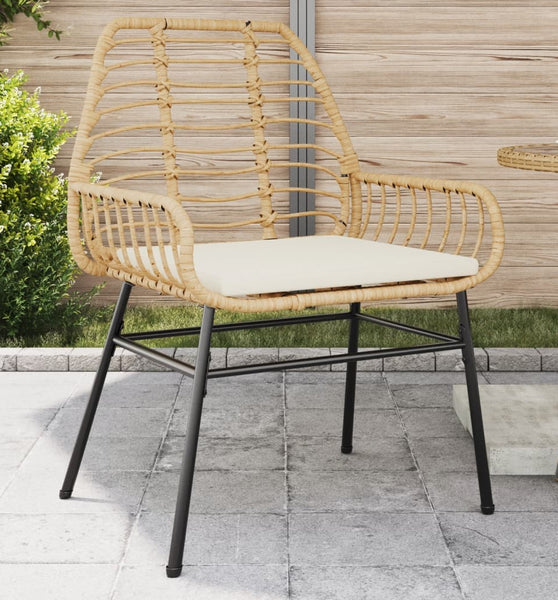 Gartenstühle 2 Stk. mit Kissen Braun Poly Rattan