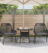 Gartenstühle 2 Stk. mit Kissen Schwarz Poly Rattan