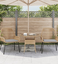 Gartenstühle 2 Stk. mit Kissen Braun Poly Rattan