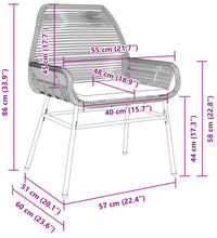 Gartenstühle 2 Stk. mit Kissen Braun Poly Rattan