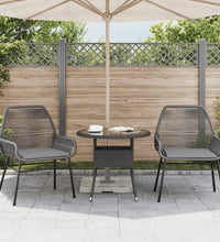 Gartenstühle 2 Stk. mit Kissen Grau Poly Rattan