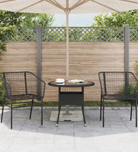 Gartenstühle 2 Stk. Schwarz Poly Rattan