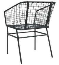 Gartenstühle 2 Stk. Schwarz Poly Rattan