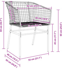 Gartenstühle 2 Stk. Schwarz Poly Rattan