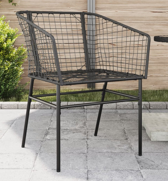 Gartenstühle 2 Stk. Schwarz Poly Rattan