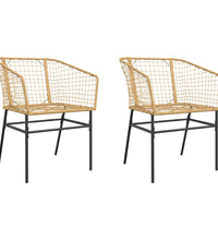 Gartenstühle 2 Stk. Braun Poly Rattan