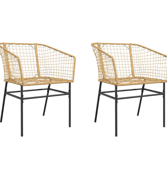 Gartenstühle 2 Stk. Braun Poly Rattan