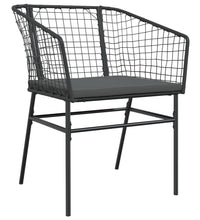 Gartenstühle 2 Stk. mit Kissen Schwarz Poly Rattan