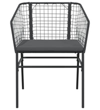 Gartenstühle 2 Stk. mit Kissen Schwarz Poly Rattan