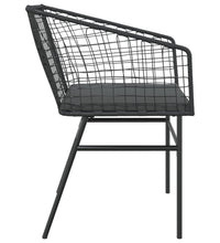 Gartenstühle 2 Stk. mit Kissen Schwarz Poly Rattan