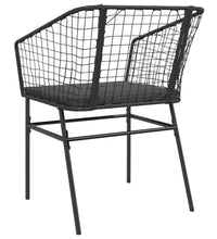 Gartenstühle 2 Stk. mit Kissen Schwarz Poly Rattan