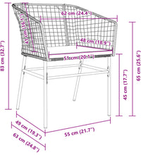 Gartenstühle 2 Stk. mit Kissen Schwarz Poly Rattan