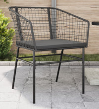 Gartenstühle 2 Stk. mit Kissen Schwarz Poly Rattan