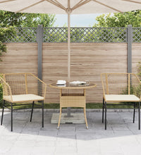 Gartenstühle 2 Stk. mit Kissen Braun Poly Rattan