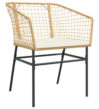 Gartenstühle 2 Stk. mit Kissen Braun Poly Rattan