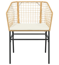 Gartenstühle 2 Stk. mit Kissen Braun Poly Rattan