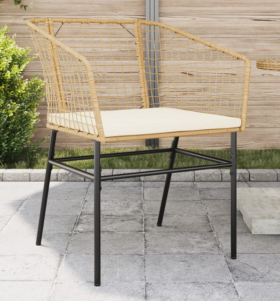 Gartenstühle 2 Stk. mit Kissen Braun Poly Rattan