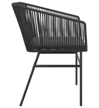 Gartenstühle 2 Stk. mit Kissen Schwarz Poly Rattan