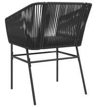 Gartenstühle 2 Stk. mit Kissen Schwarz Poly Rattan