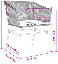 Gartenstühle 2 Stk. mit Kissen Schwarz Poly Rattan