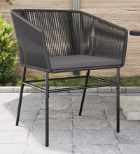 Gartenstühle 2 Stk. mit Kissen Schwarz Poly Rattan