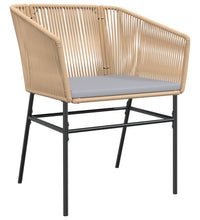 Gartenstühle 2 Stk. mit Kissen Braun Poly Rattan