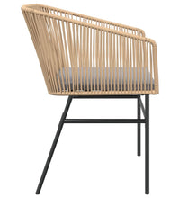 Gartenstühle 2 Stk. mit Kissen Braun Poly Rattan