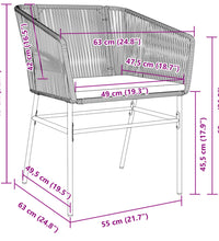 Gartenstühle 2 Stk. mit Kissen Braun Poly Rattan