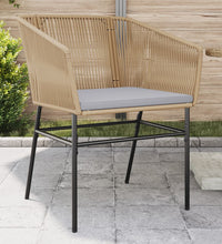 Gartenstühle 2 Stk. mit Kissen Braun Poly Rattan