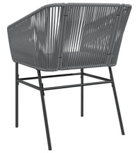 Gartenstühle 2 Stk. mit Kissen Grau Poly Rattan