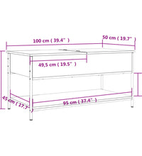 Couchtisch Schwarz 100x50x50 cm Holzwerkstoff und Metall