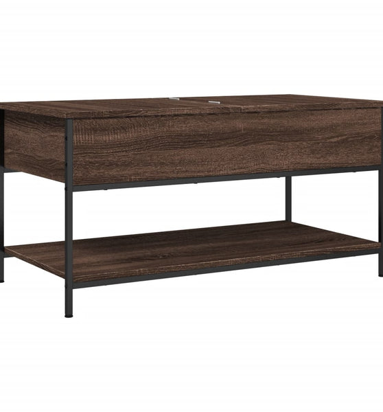 Couchtisch Braun Eichen-Optik 100x50x50 cm Holzwerkstoff Metall