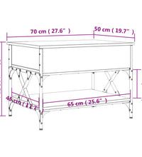 Couchtisch Schwarz 70x50x50 cm Holzwerkstoff und Metall