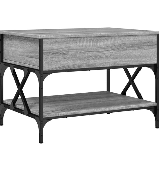 Couchtisch Grau Sonoma 70x50x50 cm Holzwerkstoff und Metall