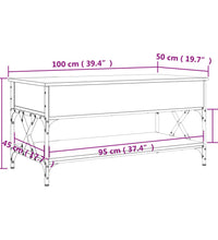 Couchtisch Schwarz 100x50x50 cm Holzwerkstoff und Metall