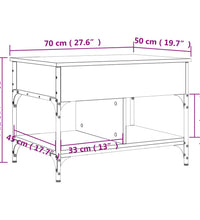 Couchtisch Schwarz 70x50x50 cm Holzwerkstoff und Metall