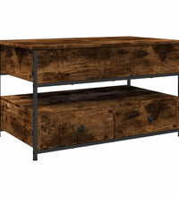 Couchtisch Räuchereiche 85x50x50 cm Holzwerkstoff und Metall