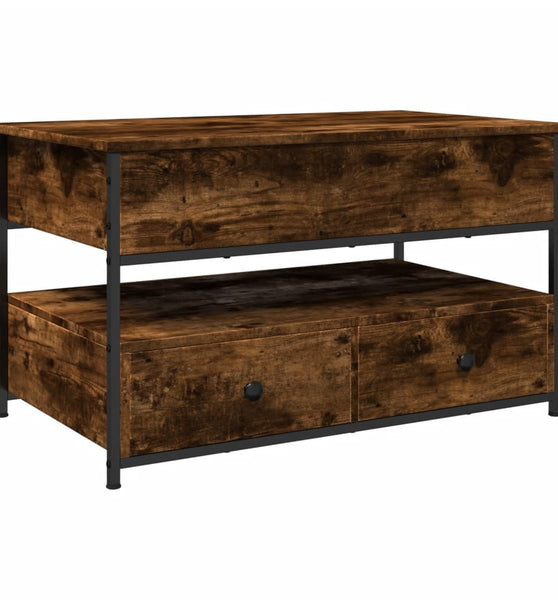 Couchtisch Räuchereiche 85x50x50 cm Holzwerkstoff und Metall