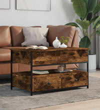 Couchtisch Räuchereiche 85x50x50 cm Holzwerkstoff und Metall