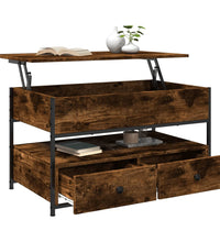Couchtisch Räuchereiche 85x50x50 cm Holzwerkstoff und Metall
