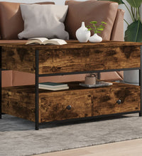 Couchtisch Räuchereiche 85x50x50 cm Holzwerkstoff und Metall