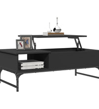 Couchtisch Schwarz 100x50x35 cm Holzwerkstoff und Metall