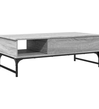 Couchtisch Grau Sonoma 100x50x35 cm Holzwerkstoff und Metall