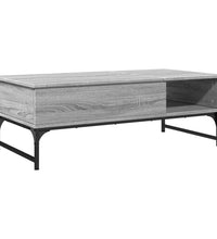 Couchtisch Grau Sonoma 100x50x35 cm Holzwerkstoff und Metall