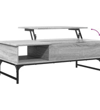 Couchtisch Grau Sonoma 100x50x35 cm Holzwerkstoff und Metall