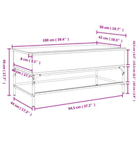 Couchtisch Schwarz 100x50x45 cm Holzwerkstoff und Metall