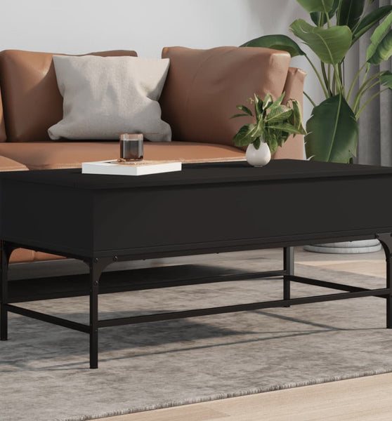 Couchtisch Schwarz 100x50x45 cm Holzwerkstoff und Metall