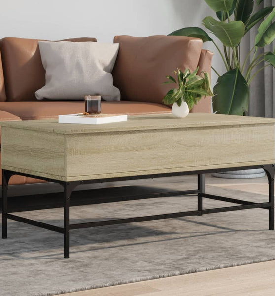 Couchtisch Sonoma-Eiche 100x50x45 cm Holzwerkstoff und Metall