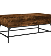 Couchtisch Räuchereiche 100x50x45 cm Holzwerkstoff und Metall