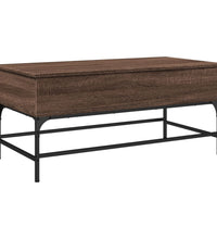 Couchtisch Braun Eichen-Optik 100x50x45 cm Holzwerkstoff Metall